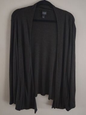 Eileen Fisher Brown Open-Front Draped Cardigan